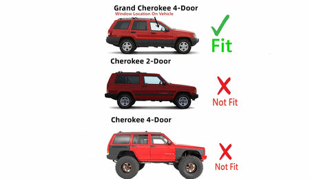 DD9557GTY Passenger Right Side Front Door Window Door Glass Compatible with Jeep Grand Cherokee 1999-2004 Models