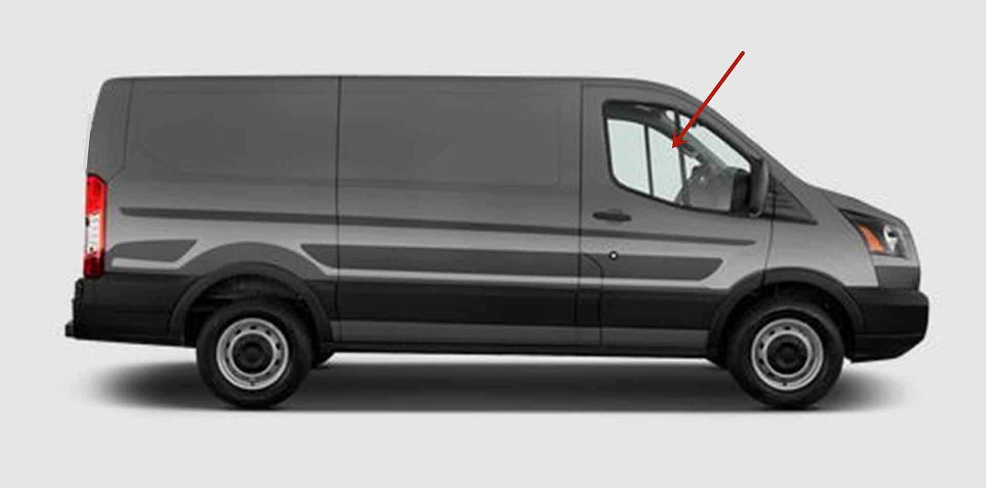 Passenger Right Side Front Door Window Door Glass Compatible with Ford Transit 83.2" Low-Roof Van 2015-2026 Models (Not for Mid/High Roof Transit, or Transit Connect)
