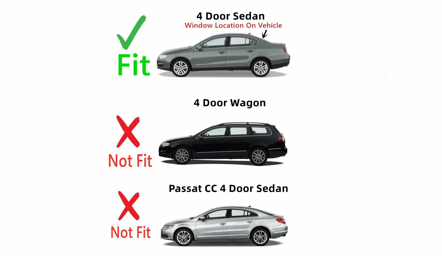 Heated Back Window Back Glass Compatible with Volkswagen Passat 4 Door Sedan 2006-2011 Models