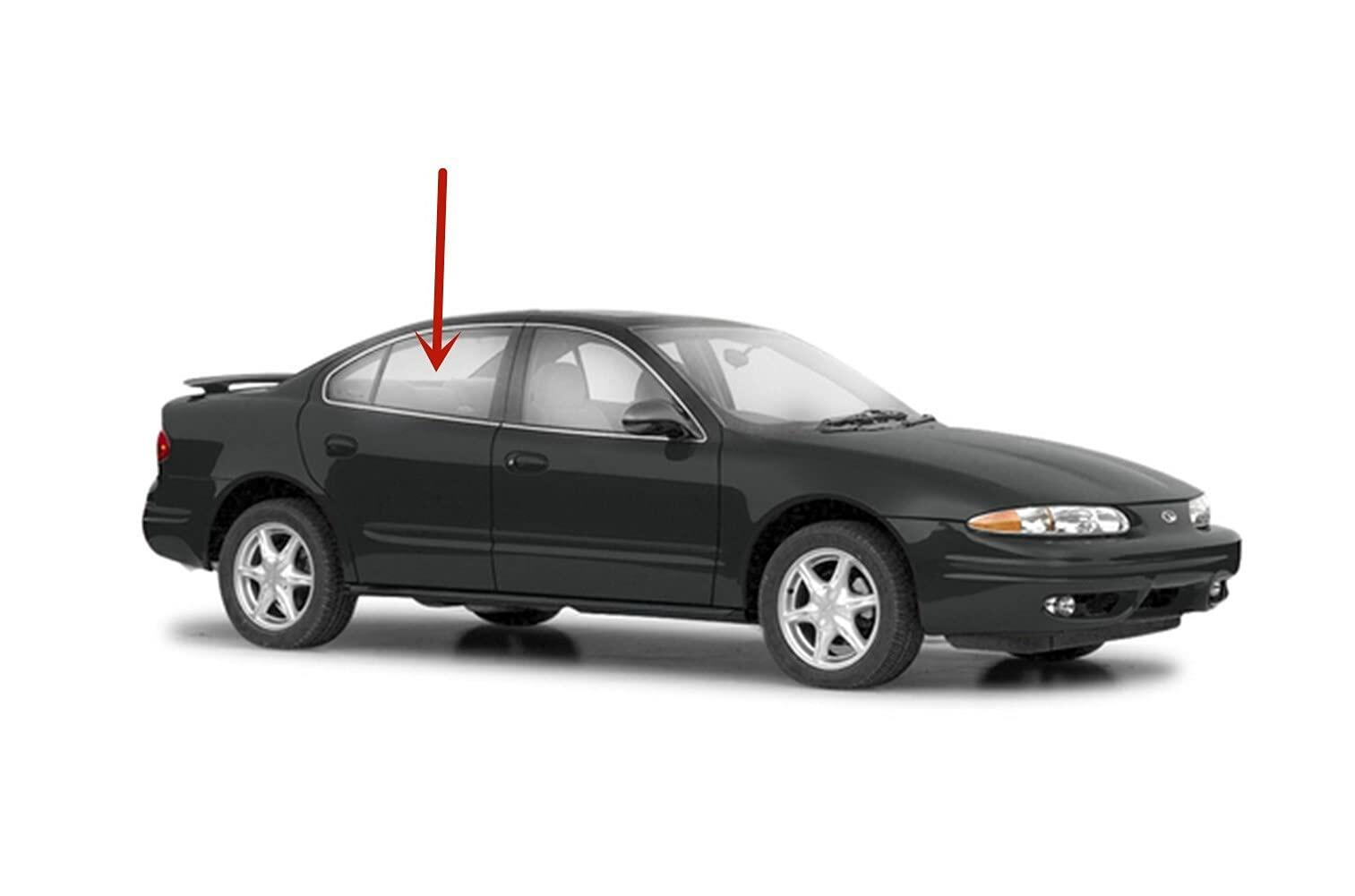 Passenger Right Side Rear Door Window Door Glass Compatible with Oldsmobile Alero/Pontiac Grand Am 4 Door Sedan 1999-2005 Models