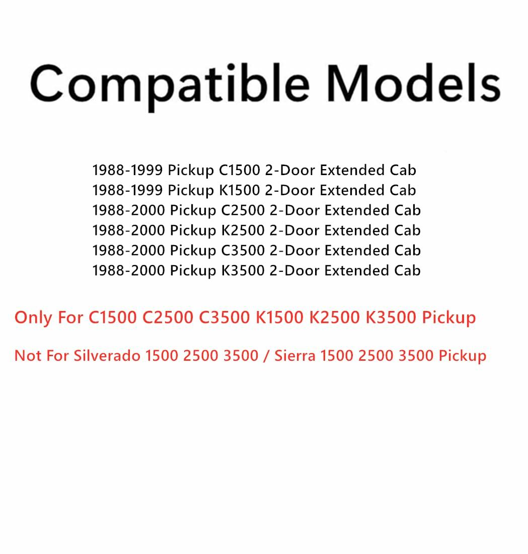 Movable Style Driver Left Side Quarter Window Glass With Frame & Latch Compatible with Chevrolet/GMC Pickup C1500 K1500 1988-1999 / C2500 K2500 C3500 K3500 1988-2000 2-Door Extended Cab Models