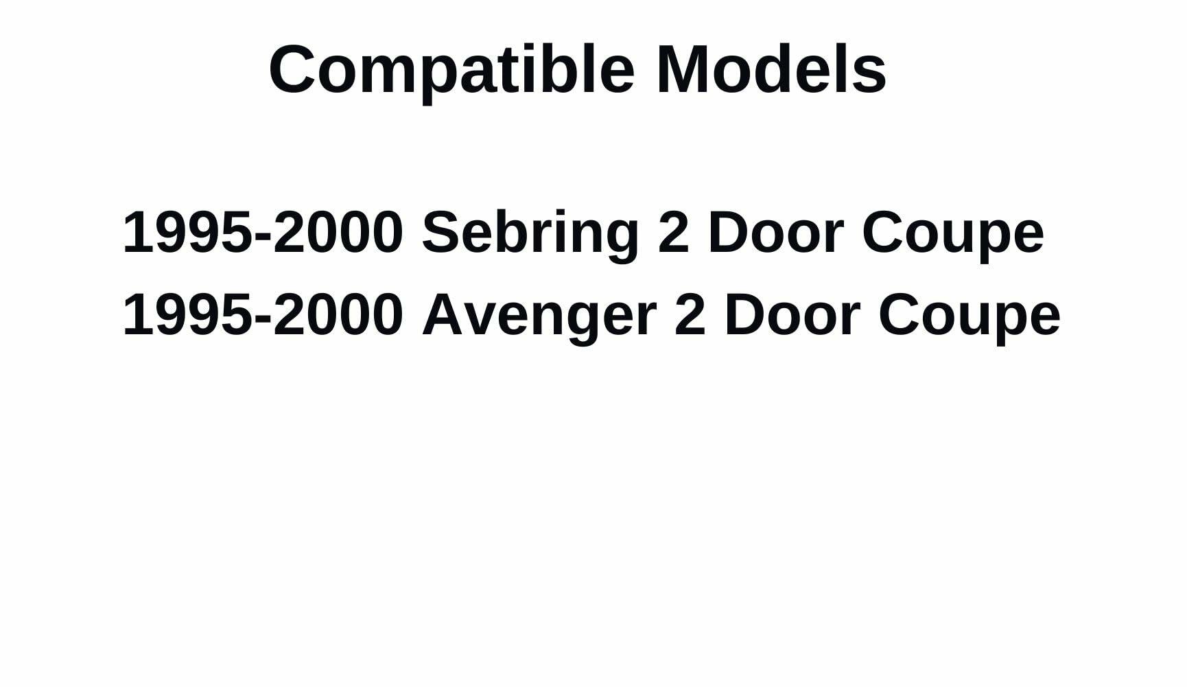 Driver Left Side Door Window Door Glass Compatible with Chrysler Sebring/Dodge Avenger 2 Door Coupe 1995-2000 Models