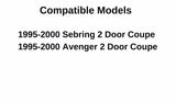 Driver Left Side Door Window Door Glass Compatible with Chrysler Sebring/Dodge Avenger 2 Door Coupe 1995-2000 Models