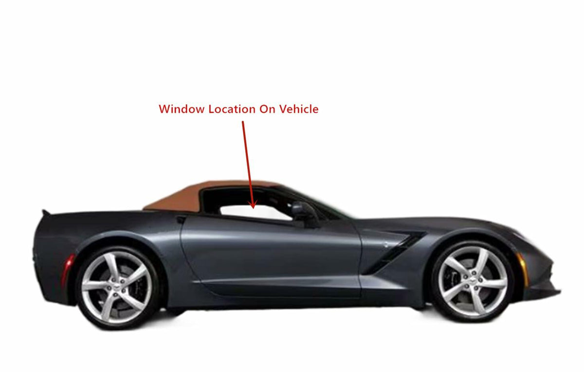 Passenger Right Side Door Window Door Glass Compatible with Chevrolet Corvette 2 Door Convertible 2014-2019 Models