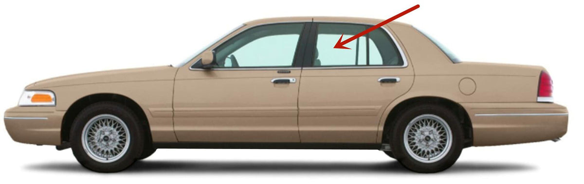 Driver Left Side Rear Door Window Door Glass Compatible with Mercury Grand Marquis 1995-2011 / Mercury Marauder 2003-2004 Models
