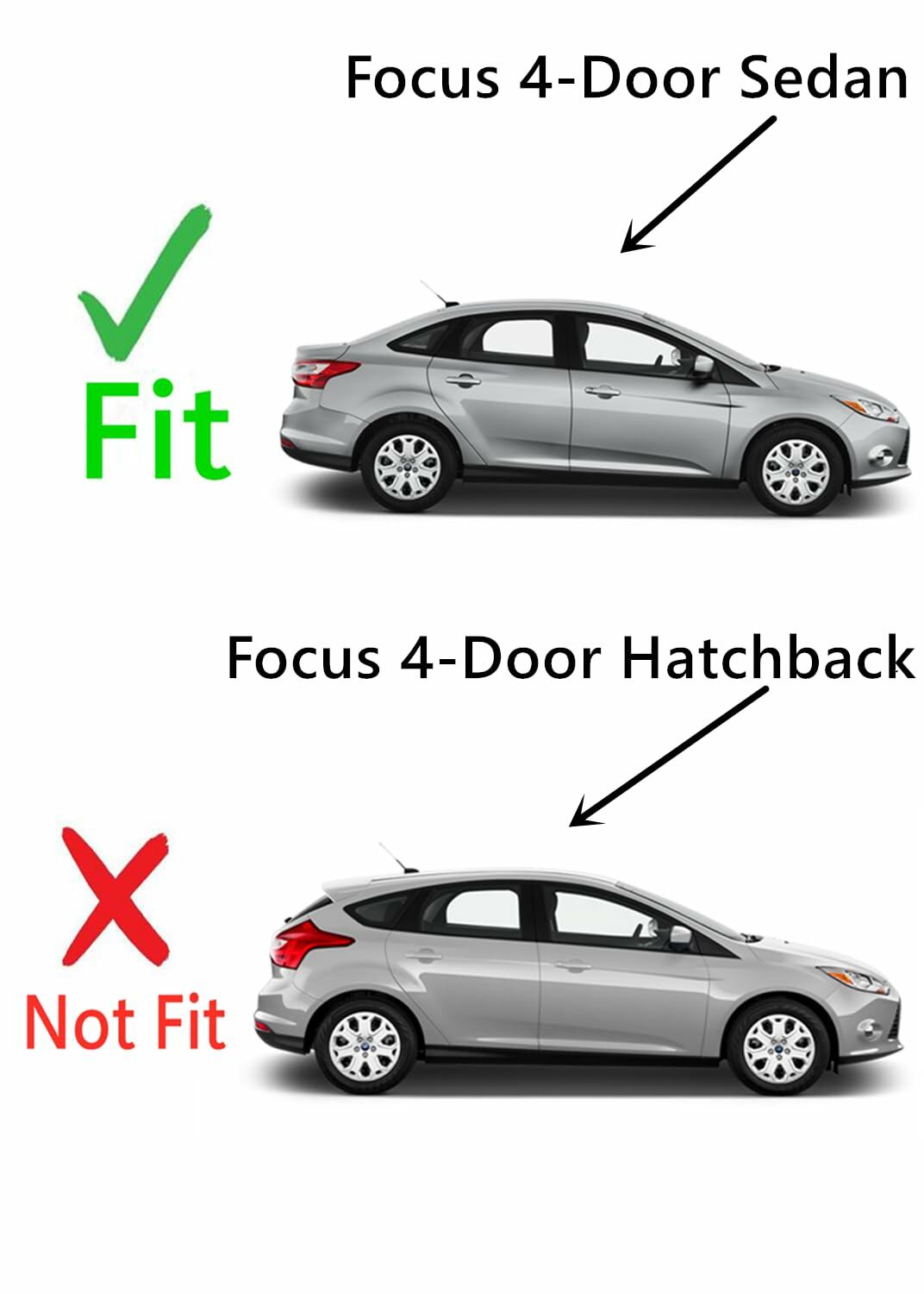 OE Black Moulding Passenger Right Side Rear Quarter Window Quarter Glass Compatible with Ford Focus 4 Door Sedan 2012-2018 Models