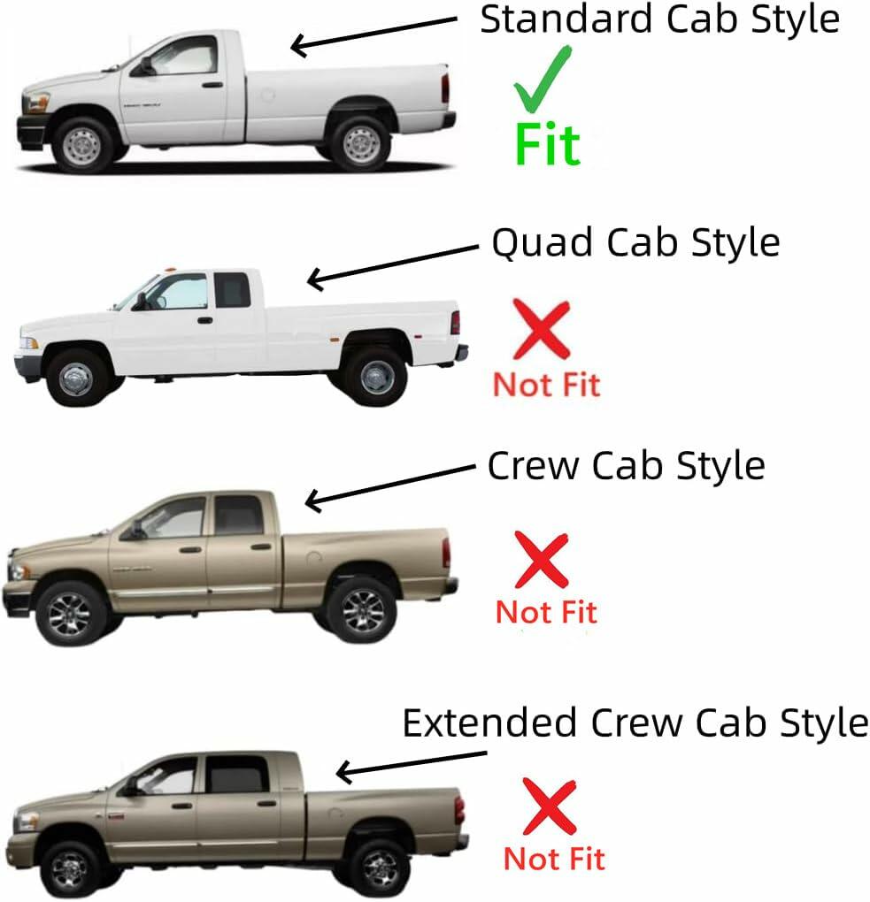 Tempered Driver Left Side Door Window Door Glass Compatible with Dodge/Ram 1500 2009-2018 & 1500Classic 2019-2024 & 2500 3500 3500Cab/Chs 4500 5500 2011-2026 2-Door Standard Cab Pickup Models Only