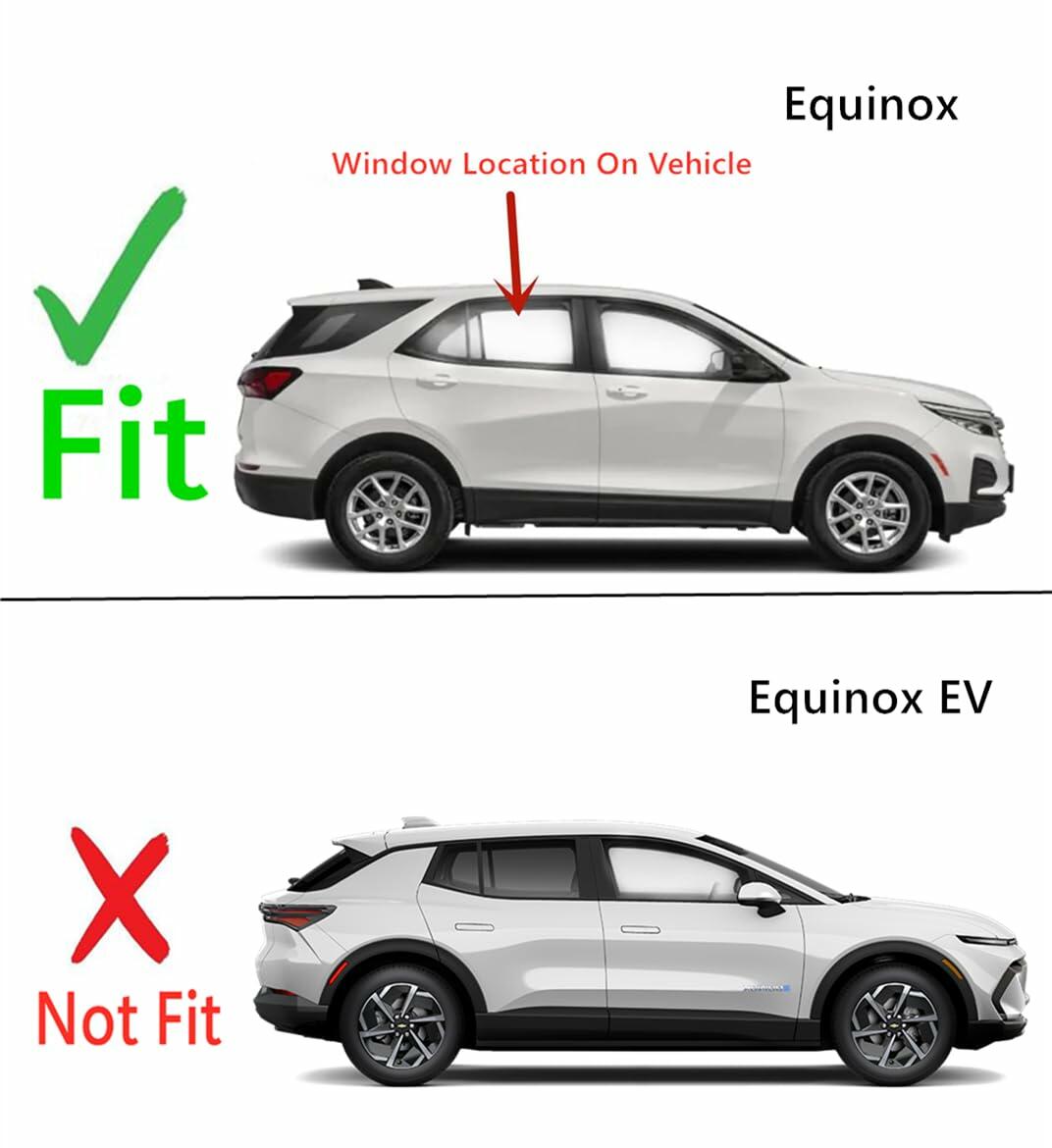 Clear Tempered Passenger Right Side Rear Door Window Door Glass Compatible with Chevrolet Equinox 2018-2024 Models