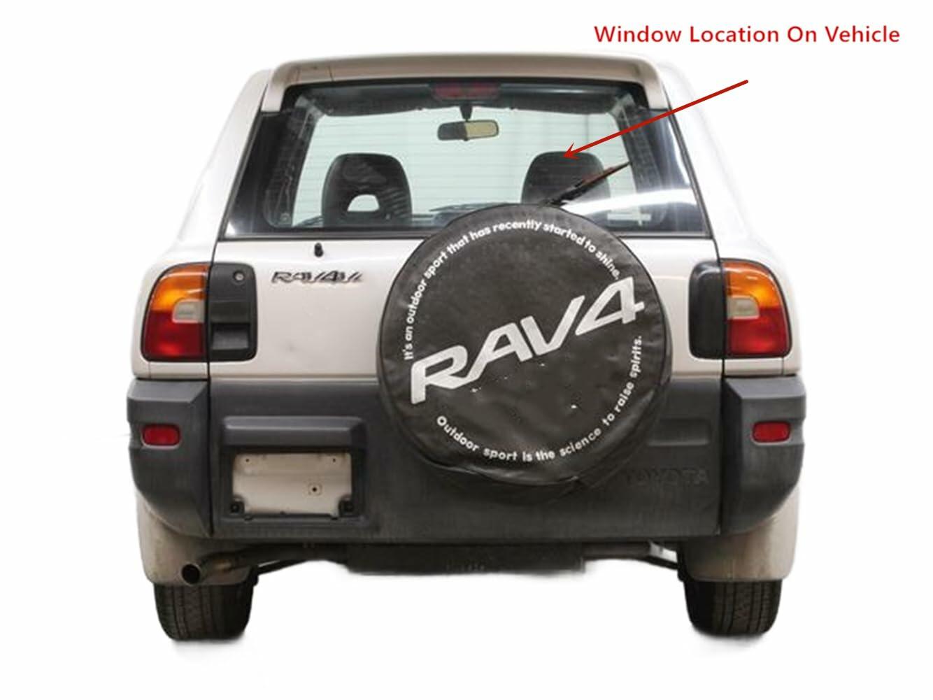 Heated Back Tailgate Window Back Glass Compatible with Toyota RAV4 1996-2000 Models