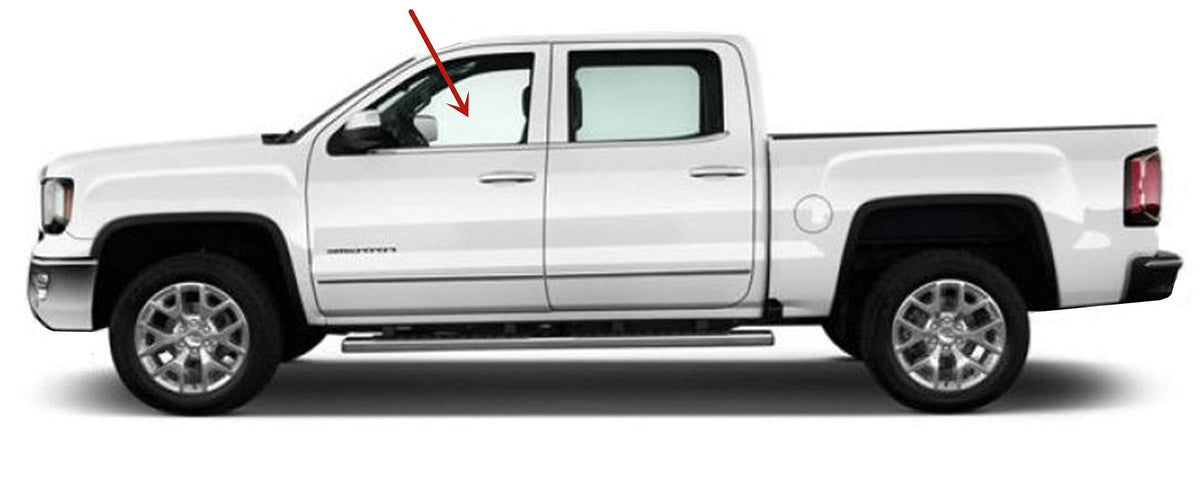 Driver Left Side Front Door Window Door Glass Compatible with Chevrolet Silverado GMC Sierra 1500 2014-2018 / 1500Limited 2019/2500 3500 2015-2019/4500 5500 6500 2019-2021 4-Door Pickup Models