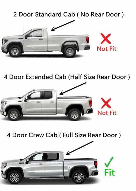 Driver Left Side Rear Door Window Door Glass Compatible with GMC Sierra/Chevrolet Silverado 1500 4-Door Crew Cab 2019-2026 Models