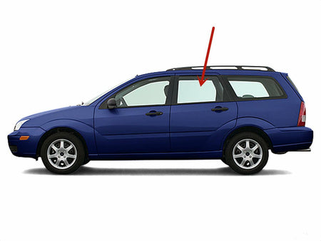 Driver Left Side Rear Door Window Door Glass Compatible with Ford Focus 4 Door Station Wagon 2000-2007 Models