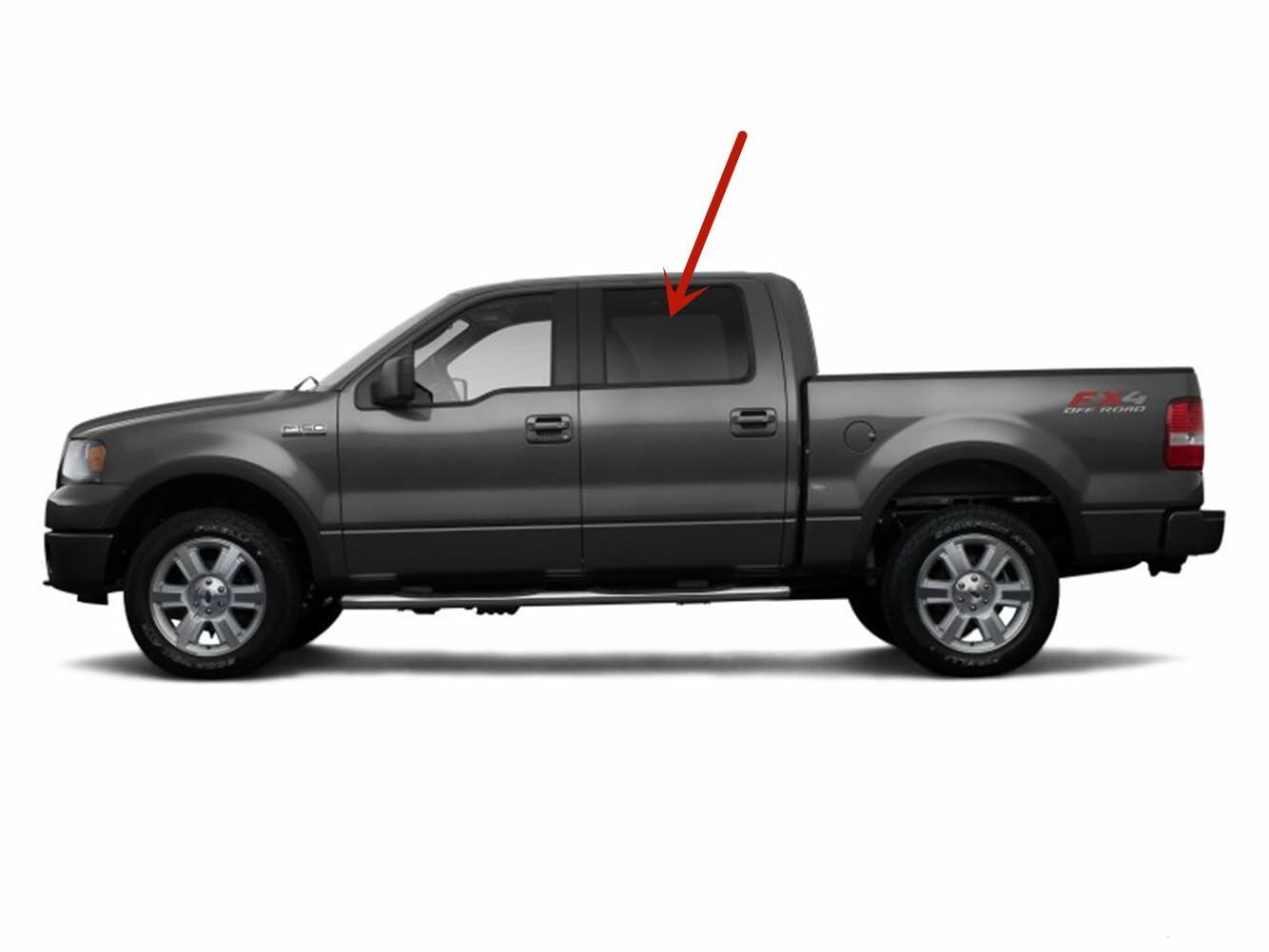Driver Left Side Rear Door Window Door Glass Compatible with Ford F150/Lincoln Mark LT 4 Door Crew Cab 2004-2008 Models