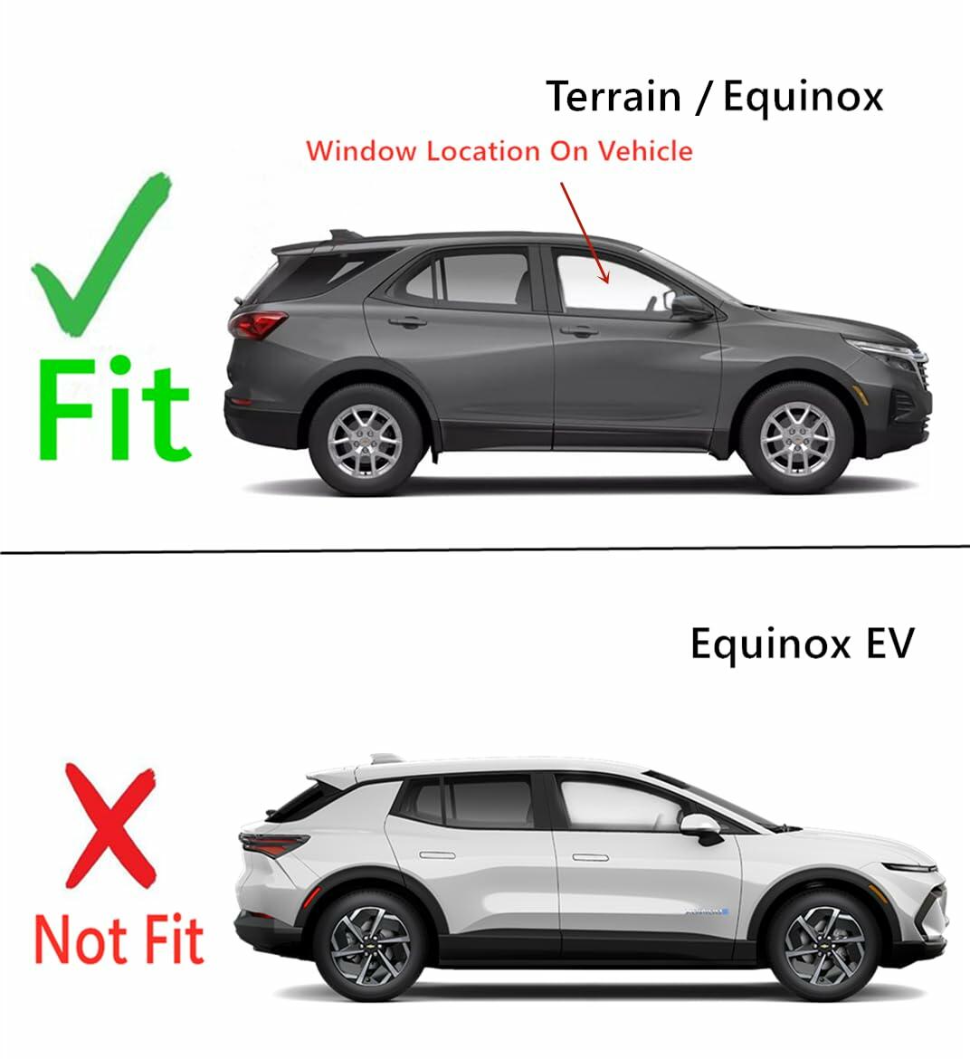 Passenger Right Side Front Door Window Door Glass Compatible with GMC Terrain/Chevrolet Equinox 2018-2024 Models