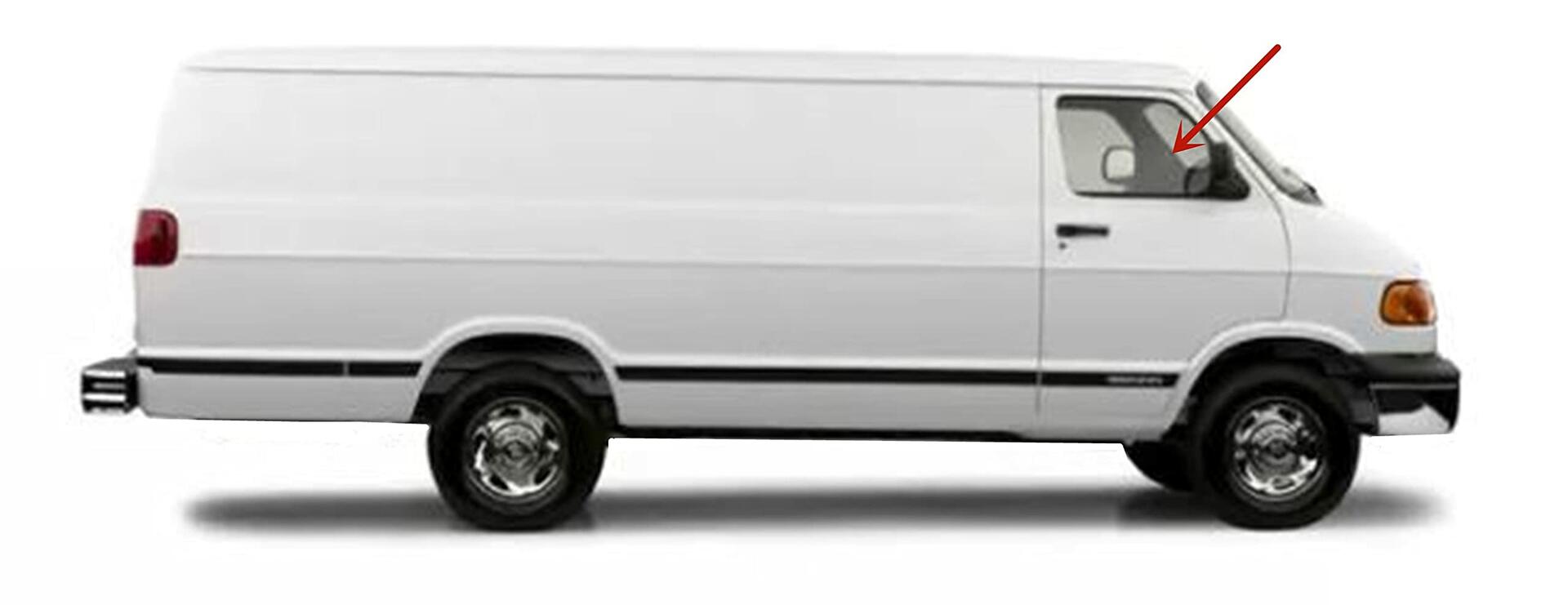 Passenegr Side Right Front Door Window Door Glass Compatible with Dodge Ram Van (1500 2500 3500) 1998-2003 Models