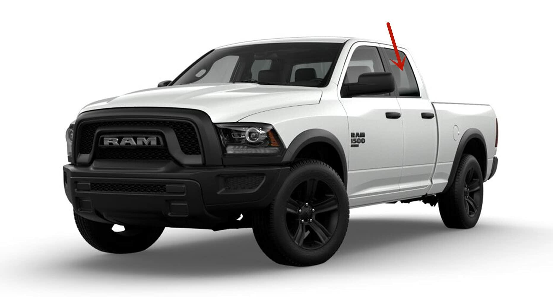 Driver Left Side Rear Door Window Door Glass Compatible with Ram Pickup 1500 4 Door Quad Cab 2019-2026 Models (Not For 1500Classic)