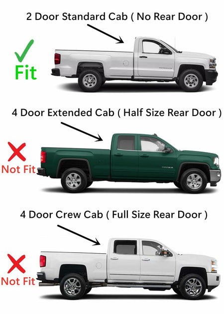 Passenger Right Side Door Window Door Glass Compatible with Chevrolet Silverado GMC Sierra 1500 2014-2018/2500 3500 2015-2019 2-Door Standard Cab Pickup Only (Not For 4-Door Models)