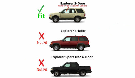 Driver Left Side Door Window Door Glass Compatible with Ford Explorer 2 Door Utility 1995-2003 Models