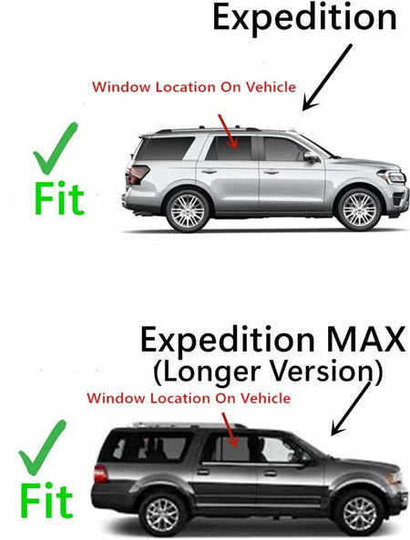 Tempered Passenger Right Side Rear Door Window Door Glass Compatible with Ford Expedition / Expedition MAX 2018-2024 Models