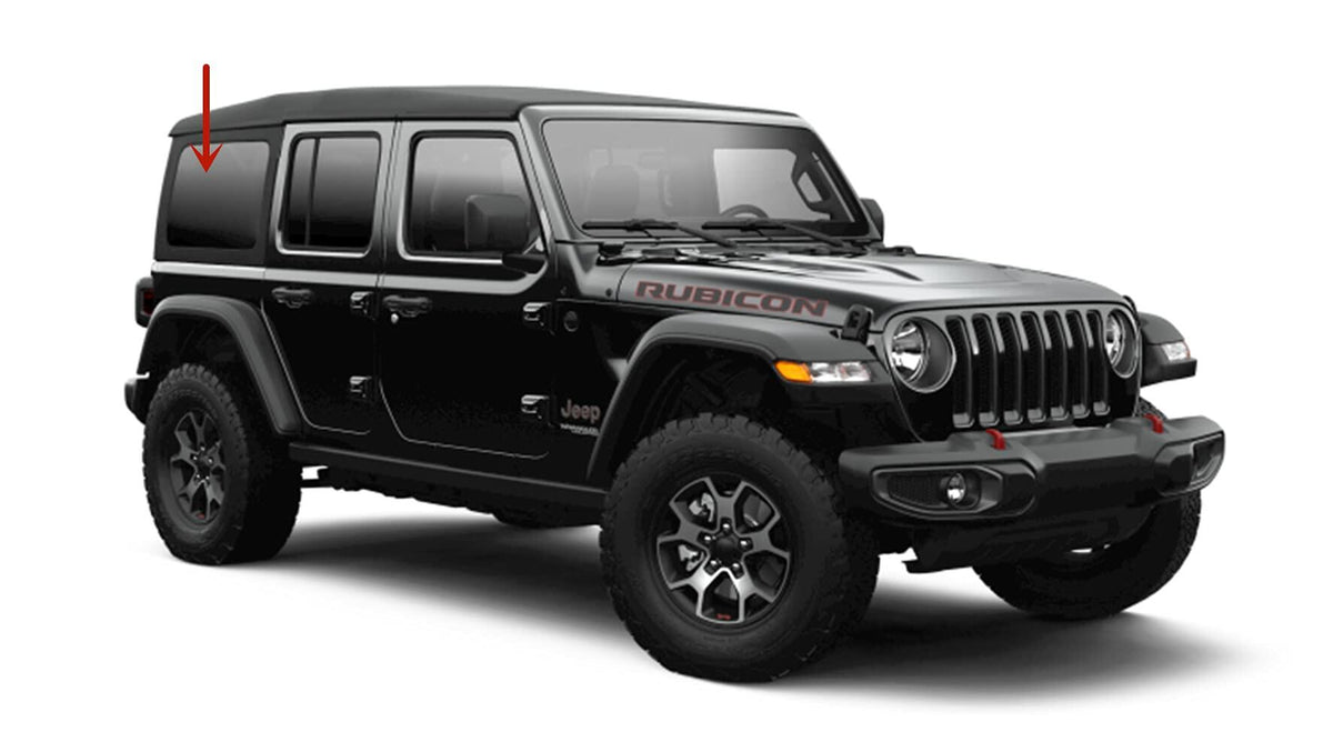 Passenger Right Side Quarter Window Quarter Glass Compatible with Jeep Wrangler 2018-2026 4 Door Models