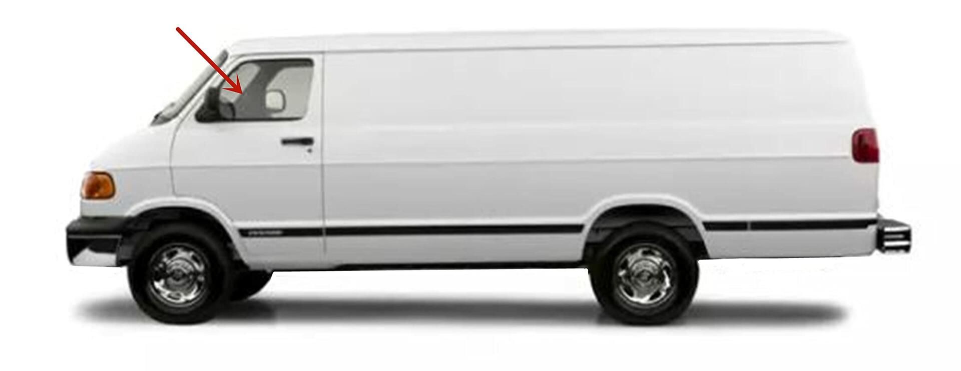 Driver Left Front Door Window Door Glass Compatible with Dodge Ram Van (1500 2500 3500) 1998-2003 Models