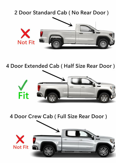 Passenger Right Side Rear Door Window Door Glass Compatible with Chevrolet Silverado/GMC Sierra 1500 4 Door Extended Cab 2019-2026 Models