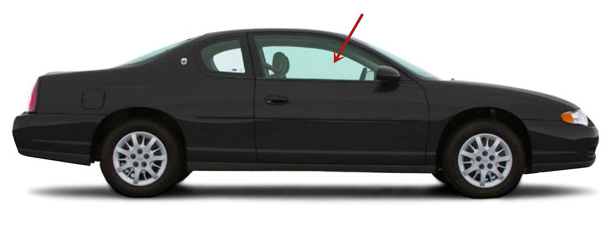 Passenger Right Side Front Door Window Door Glass Compatible with Chevrolet Monte Carlo 2 Door Coupe 2000-2009 Models
