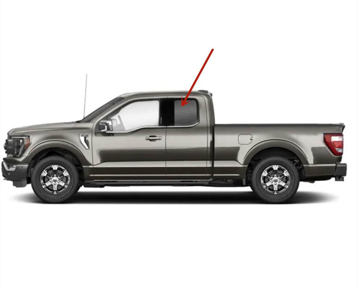 OE Driver Left Side Rear Door Window Door Glass Compatible with Ford F150 2015-2020 / F250 F350 F450 F550 2017-2022 Super Cab/Extended Cab Pickups Models