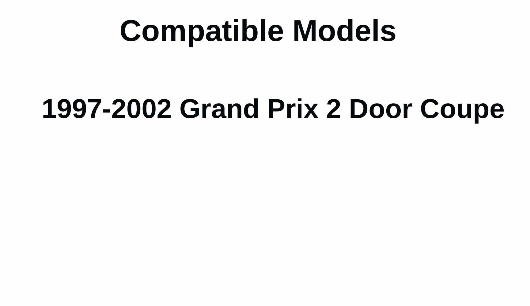 Passenger Right Side Door Window Glass Compatible with Pontiac Grand Prix 2 Door Coupe 1997-2002 Models