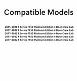 Platinum Edition Passenger Right Side Rear Door Window Door Glass Compatible with Ford F150 4 Door Crew Cab 2015-2020 Models / F250 F350 F450 F550 4 Door Crew Cab 2017-2022 Models