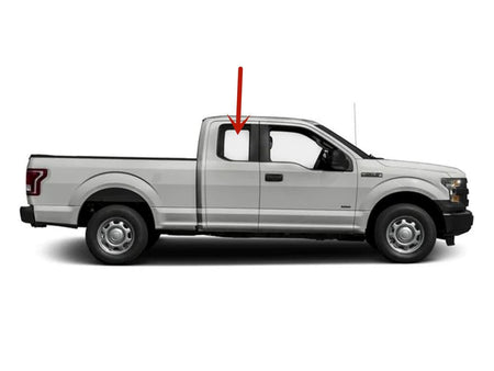 Passenger Right Side Rear Door Window Door Glass Compatible with Ford F150 2015-2020 / F250 F350 F450 F550 2017-2022 Super Cab/Extended Cab Pickups Models