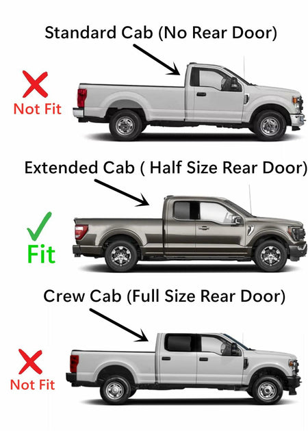 Privacy Passenger Right Side Rear Door Window Door Glass Compatible with Ford F150 2015-2020 / F250 F350 F450 F550 2017-2022 Super Cab/Extended Cab Pickups Models