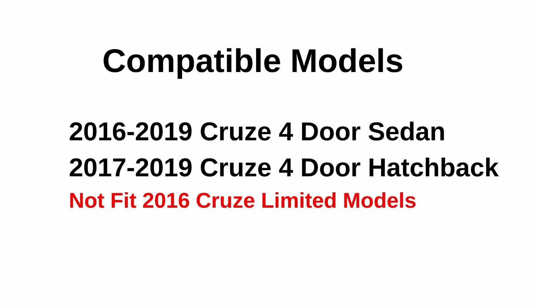 Tempered Passenger Right Side Rear Door Window Door Glass Compatible with Chevrolet Cruze 2016-2019 Models (Not For 2016 Cruze Limited)