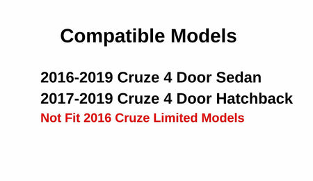 Tempered Passenger Right Side Rear Door Window Door Glass Compatible with Chevrolet Cruze 2016-2019 Models (Not For 2016 Cruze Limited)