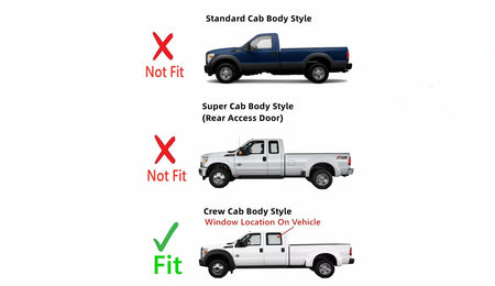 Driver Left Side Rear Door Window Door Glass Compatible with Ford F250 F350 F450 F550 F650 F750 4 Door Crew Cab 1999-2012 Models