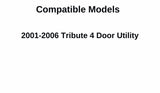 Driver Left Side Rear Door Window Door Glass Compatible with Mazda Tribute 2001-2006 4 Door Models