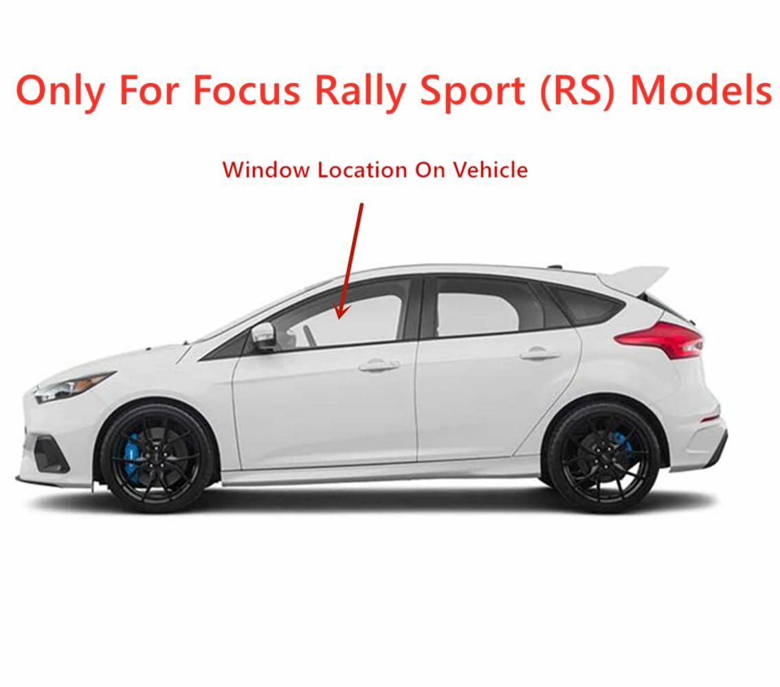 Driver Left Side Front Door Window Door Glass Compatible with Ford Focus Rally Sport 2016-2018 Models