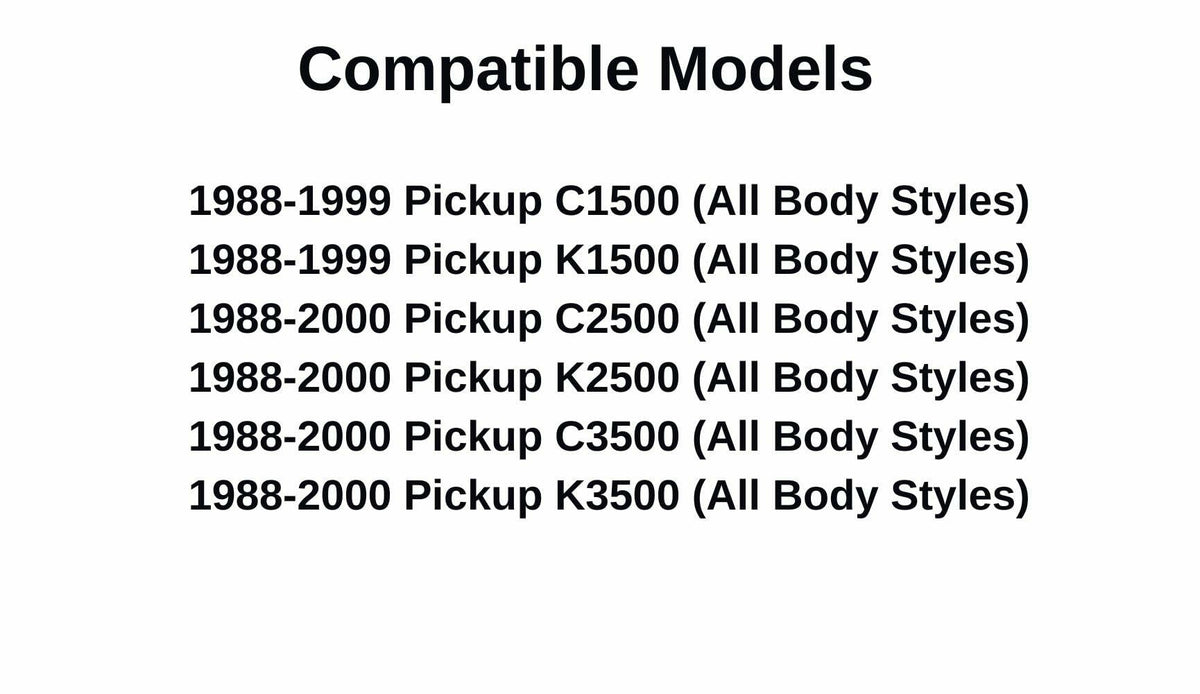 Encapsulated Privacy Stationary Back Window Glass Compatible with Chevrolet/GMC C1500 K15001988-1999 & C2500 K2500 C3500 K3500 1988-2000 Pickup Models