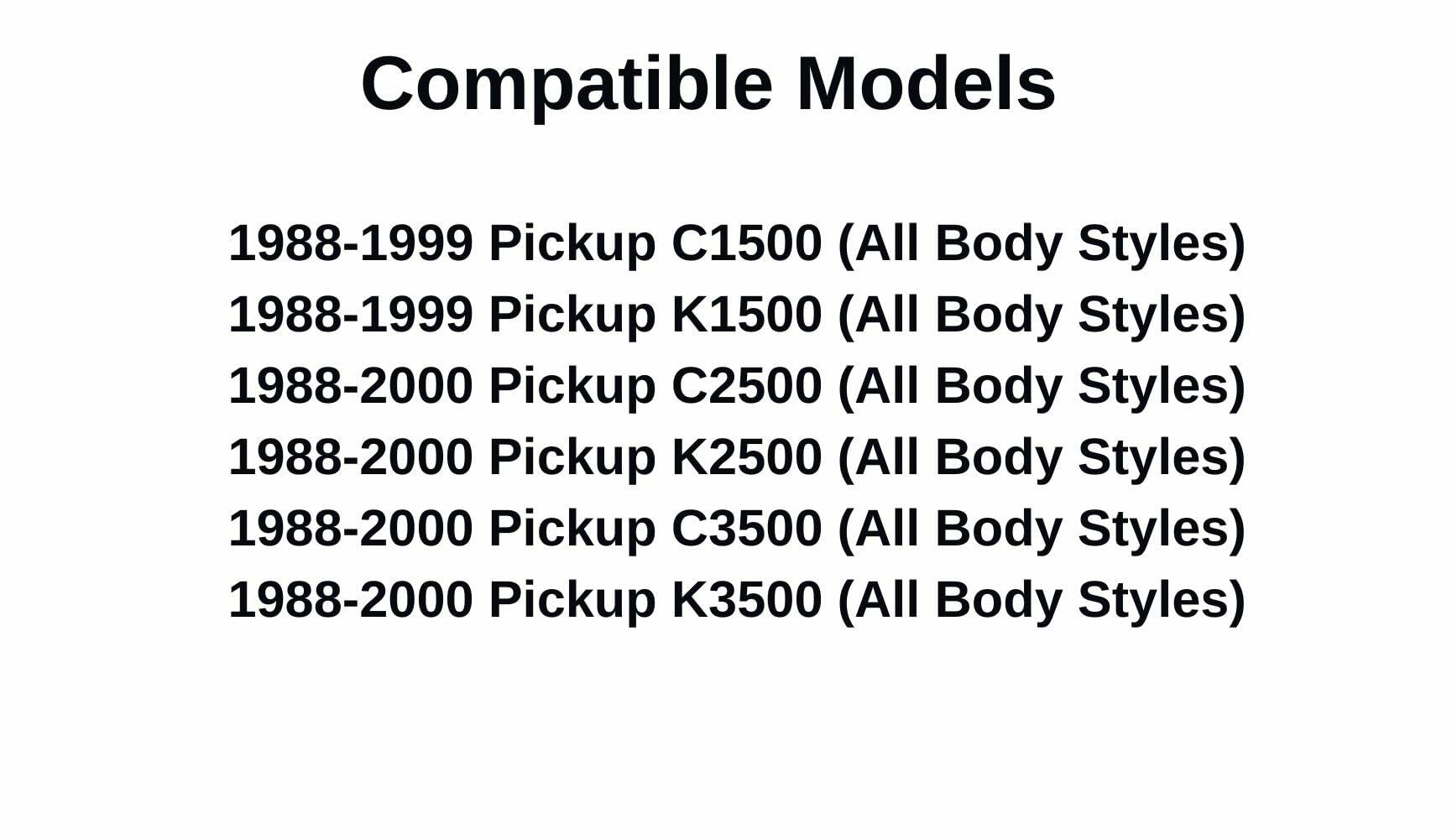 Encapsulated Privacy Stationary Back Window Glass Compatible with Chevrolet/GMC C1500 K15001988-1999 & C2500 K2500 C3500 K3500 1988-2000 Pickup Models
