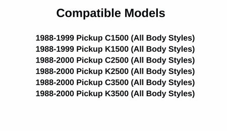 Encapsulated Privacy Stationary Back Window Glass Compatible with Chevrolet/GMC C1500 K15001988-1999 & C2500 K2500 C3500 K3500 1988-2000 Pickup Models