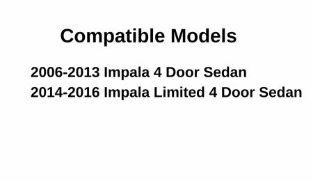 Driver Left Side Rear Door Window Door Glass Compatible with Chevrolet Impala 2006-2013 Models / Impala Limited 2014-2016 Models