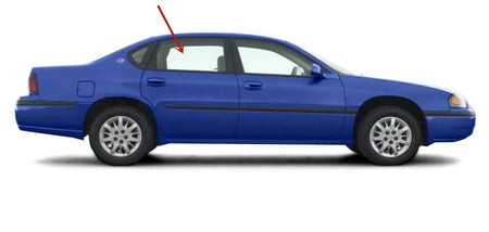Tempered Passenger Right Side Rear Door Window Door Glass Compatible with Chevrolet Impala 4 Door Sedan 2000-2005 Models