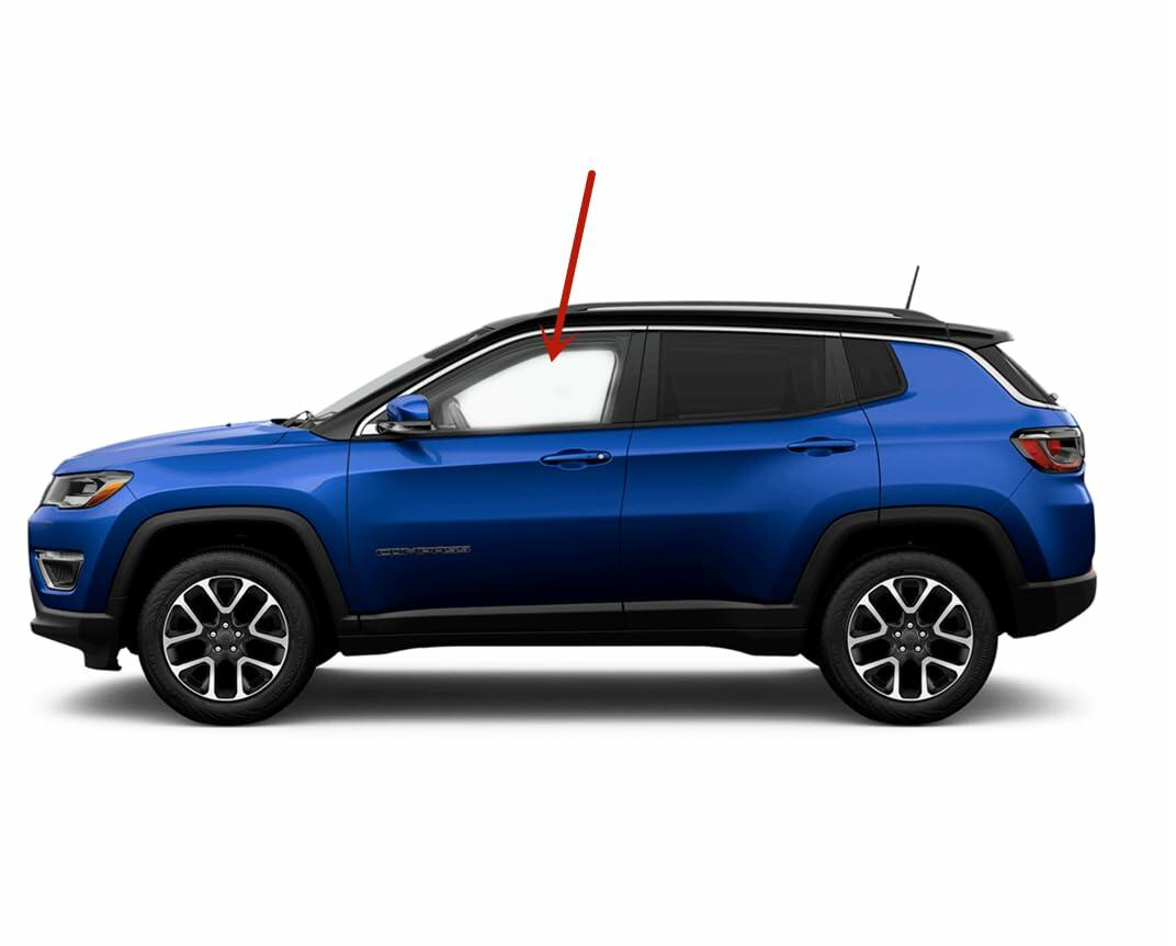 Driver Left Side Front Door Window Door Glass Compatible with Jeep Compass MP 2017-2026 Models