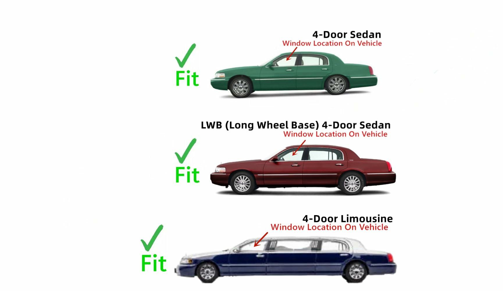 Driver Left Side Front Door Window Door Glass Compatible with Lincoln Town Car 1998-2011 Models