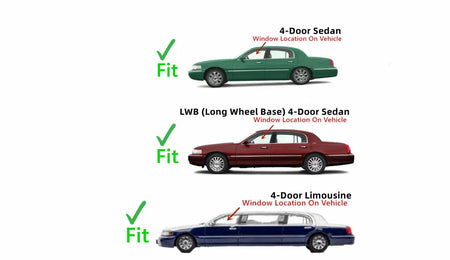 Driver Left Side Front Door Window Door Glass Compatible with Lincoln Town Car 1998-2011 Models