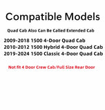 Passenger Right Side Rear Door Window Door Glass Compatible with Dodge Ram Pickup 1500 4 Door Quad Cab 2009-2018 Models & 1500 Classic 4 Door Quad Cab 2019-2024 Models