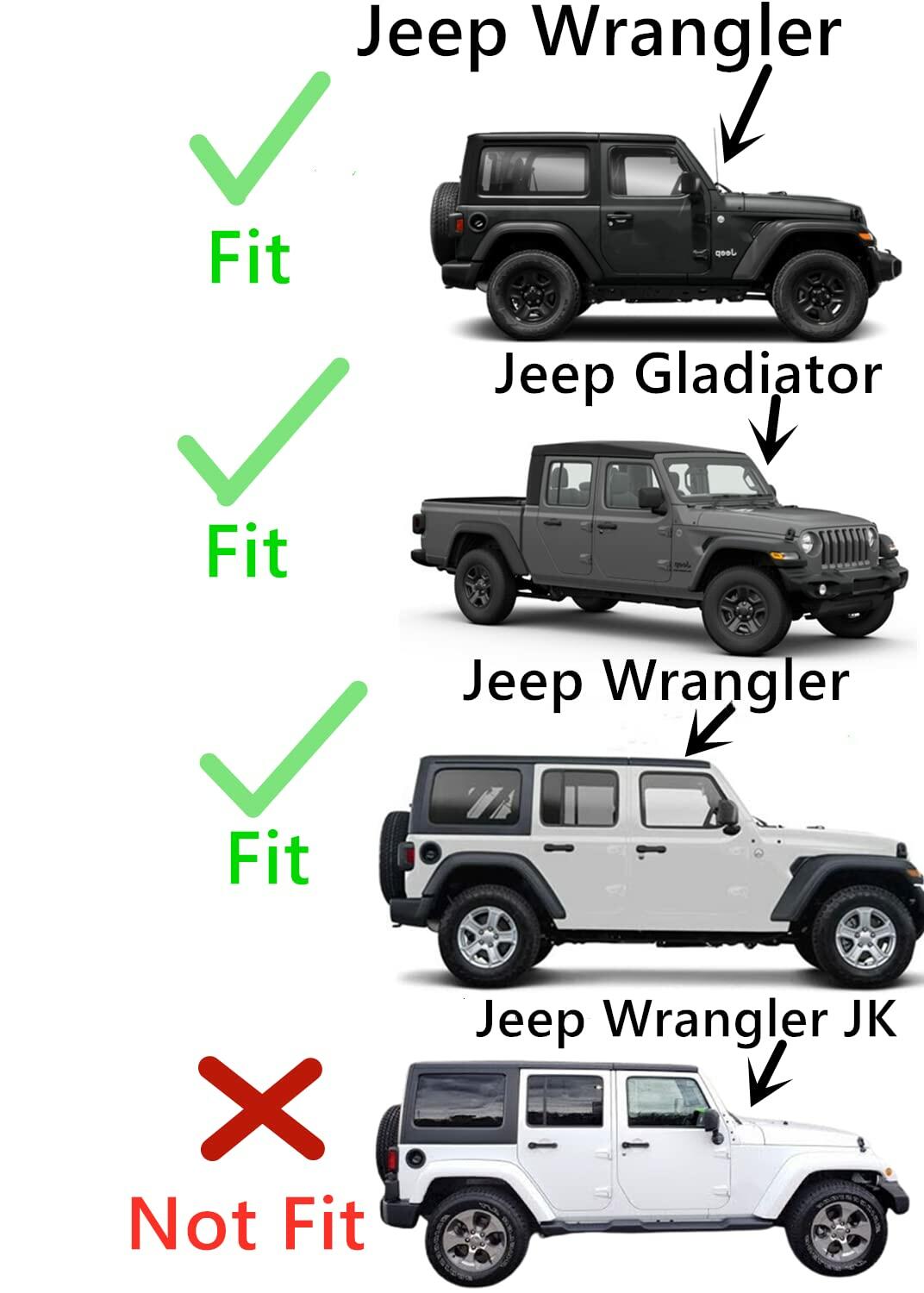 Tempered Passenger Right Side Front Door Window Door Glass Compatible with Jeep Wrangler 2018-2026 / Gladiator 2020-2026 Models