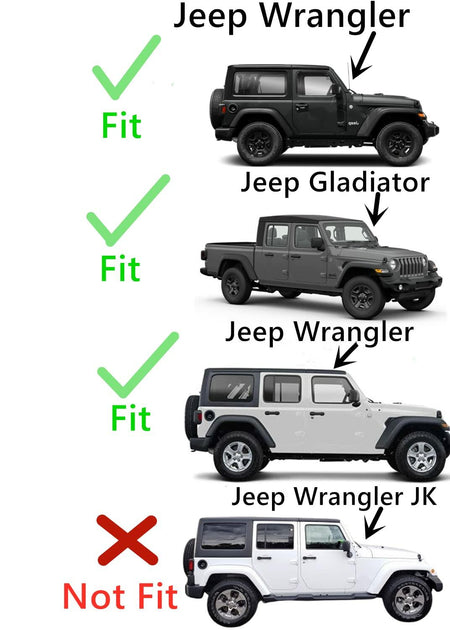Tempered Passenger Right Side Front Door Window Door Glass Compatible with Jeep Wrangler 2018-2026 / Gladiator 2020-2026 Models