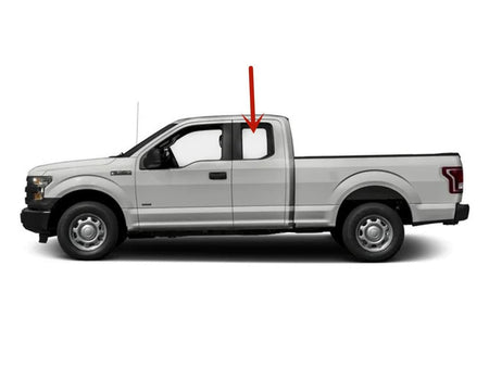 Driver Left Side Rear Door Window Door Glass Compatible with Ford F150 2015-2020 / F250 F350 F450 F550 2017-2022 Super Cab/Extended Cab Pickups Models