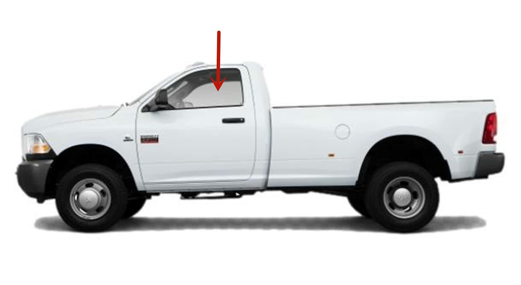 Tempered Driver Left Side Door Window Door Glass Compatible with Dodge/Ram 1500 2009-2018 & 1500Classic 2019-2024 & 2500 3500 3500Cab/Chs 4500 5500 2011-2026 2-Door Standard Cab Pickup Models Only